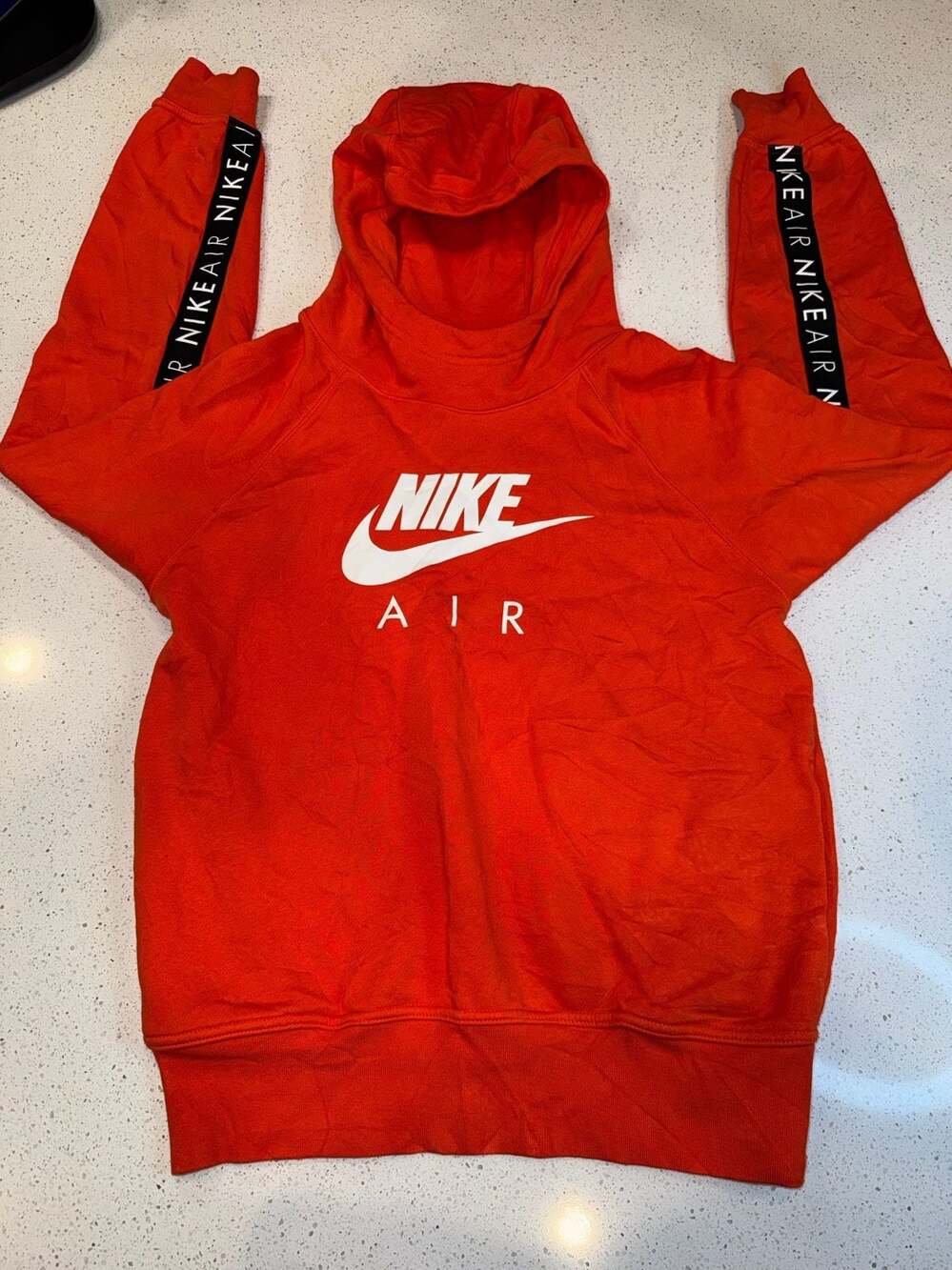 Nike Air Logo Pullover Hoodie with Taped Sleeve and Back Detail